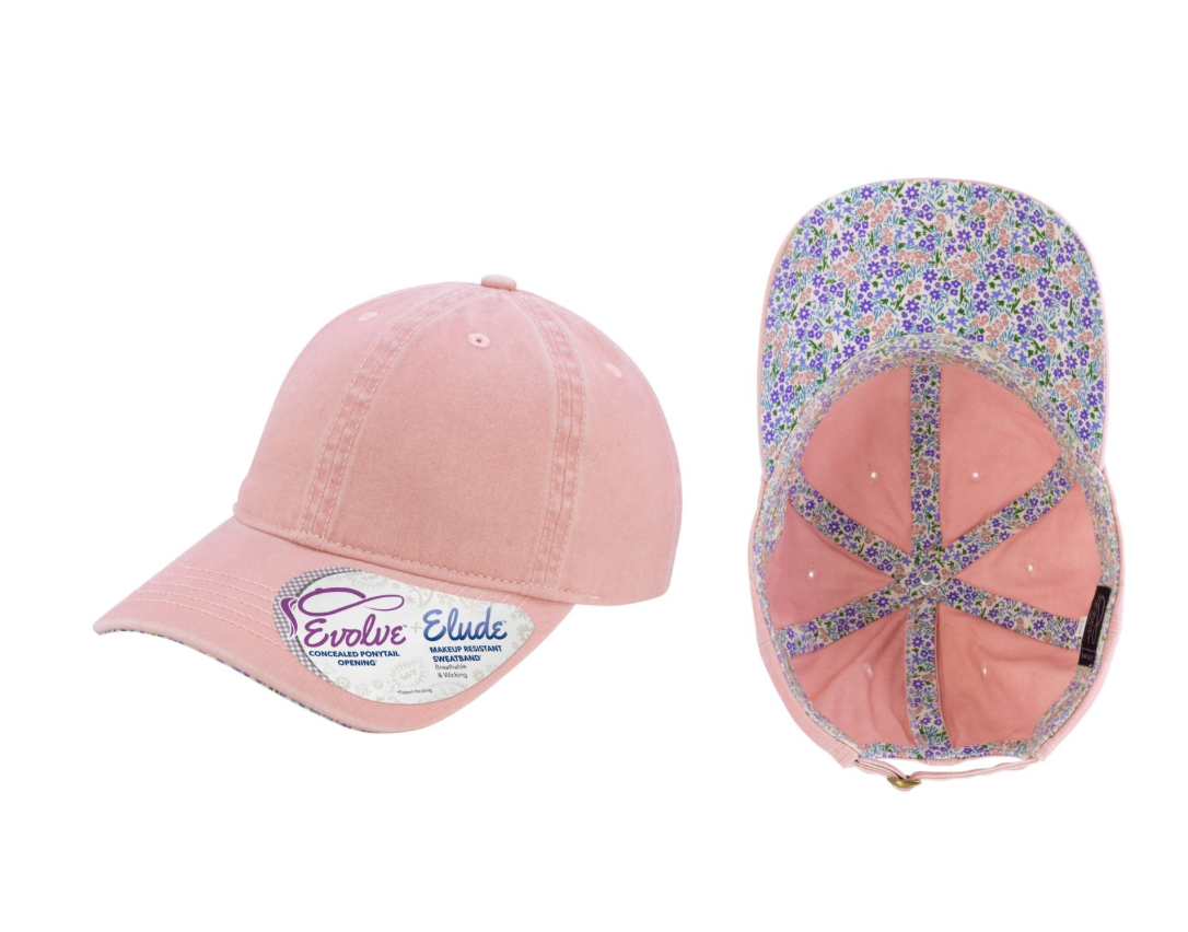Dusty Pink Ponytail Hat with Suede New Mexico Heart Patch – Adjustable Women’s Baseball Cap