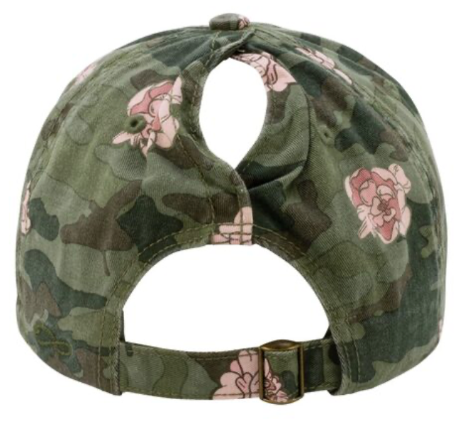 Floral Camo Ponytail Hat with Zia Patch