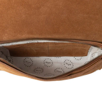 Texas Mist Fringed Leather Bag in Rustwood with Concho Accent