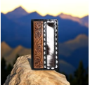 Kentucky tooled leather & cowhide men’s wallet