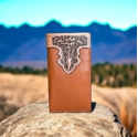Cowboy tooled leather men’s wallet