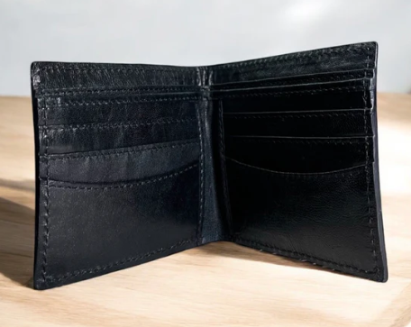 Tooled leather & cowhide men’s wallet
