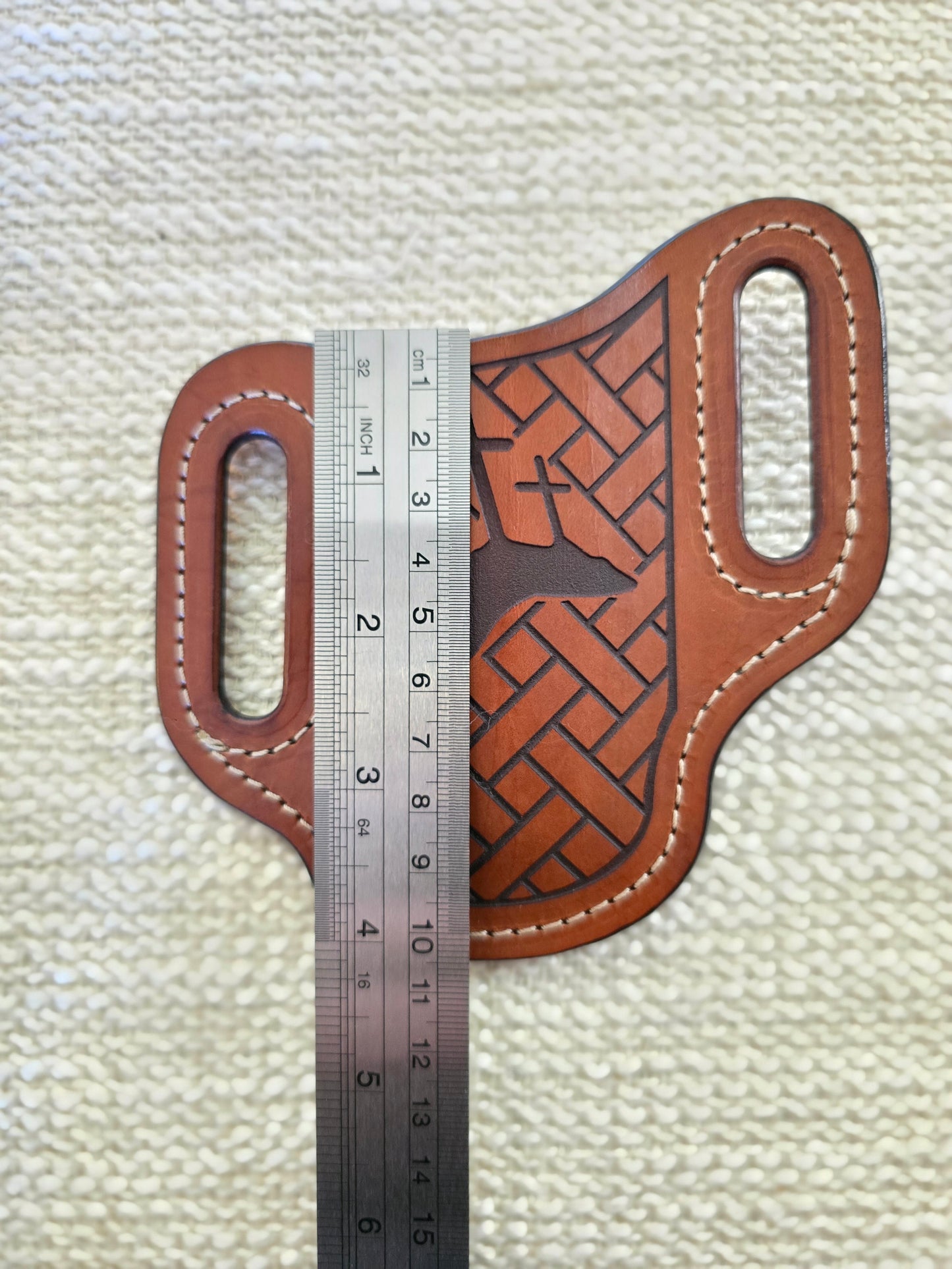 Handcrafted Leather Folding Knife Belt Slide – Three Crosses