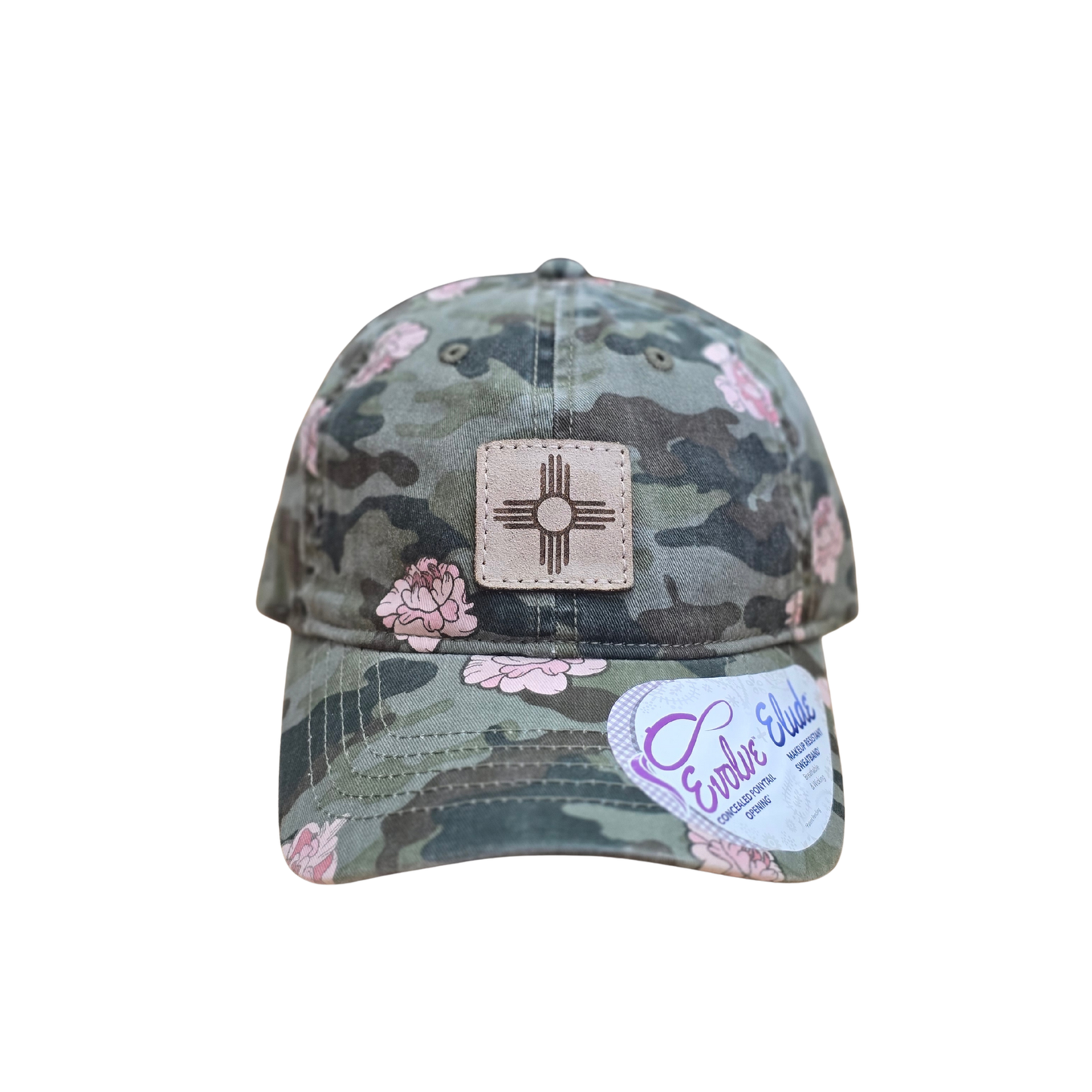 Floral Camo Ponytail Hat with Zia Patch
