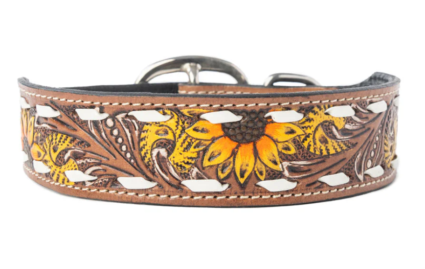 Prairie Sunflower Trail Dog Collar in Sandstone