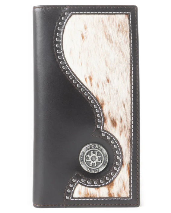 Lonehorn Hairon Leather Wallet in Charcoal Fade