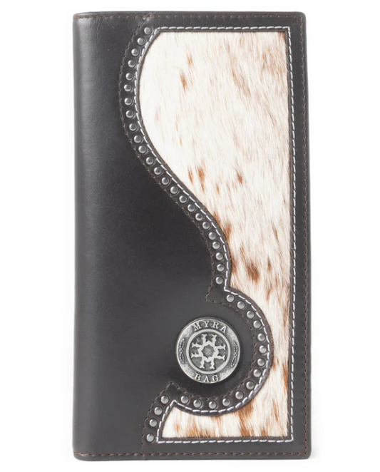 Lonehorn Hairon Leather Wallet in Charcoal Fade