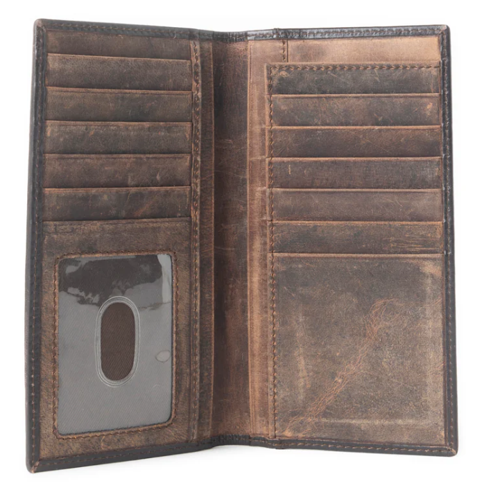 Lonehorn Hairon Leather Wallet in Charcoal Fade