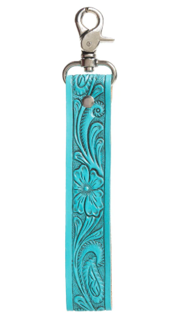 Blooming Meadow Key Fob in Turquoise