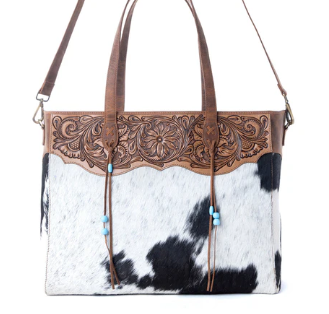 Hearthwind Hand tooled Bag in Onyx Frost