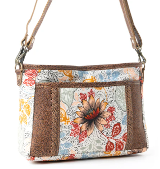 Mesa Trail Dahlia Floral Printed Canvas Sling Bag