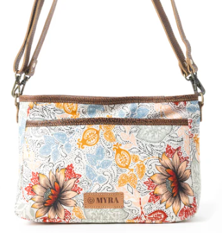 Mesa Trail Dahlia Floral Printed Canvas Sling Bag