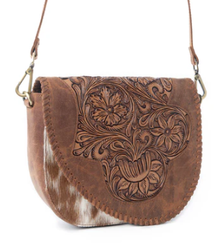 Bronco Ridge Hand tooled Bag in Canyon Tan