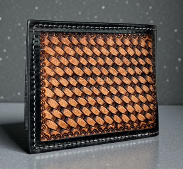 Sunflower tooled leather wallet