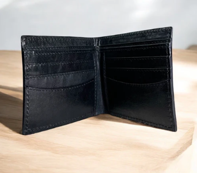 Sunflower tooled leather wallet