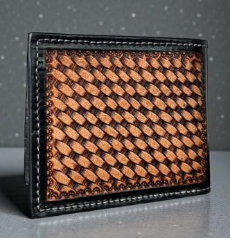 Tooled leather men’s wallet
