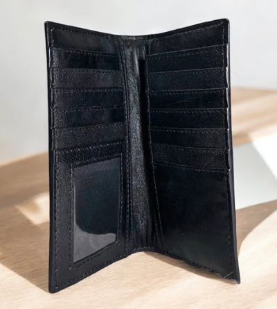 Tooled leather & cowhide men’s wallet