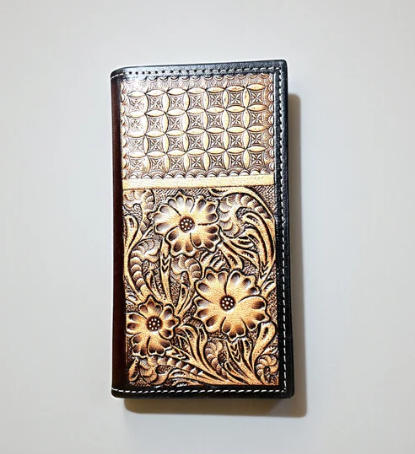 Bloom tooled leather men’s wallet