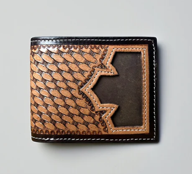 Cowboy tooled leather wallet